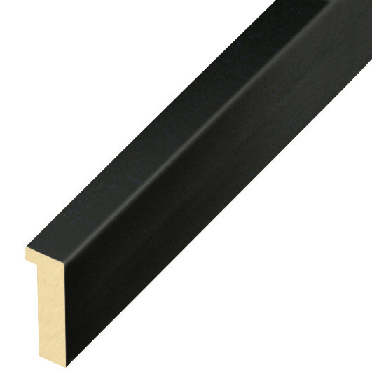 Baguette pin jointé, larg.10mm haut.25 - noir satiné - 601NERO