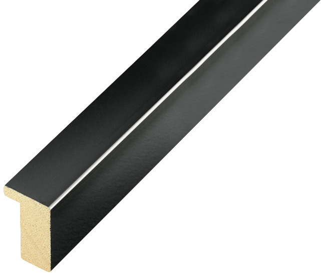 Baguette ayous, larg.15mm haut.25 - brillant noir - 607NERO