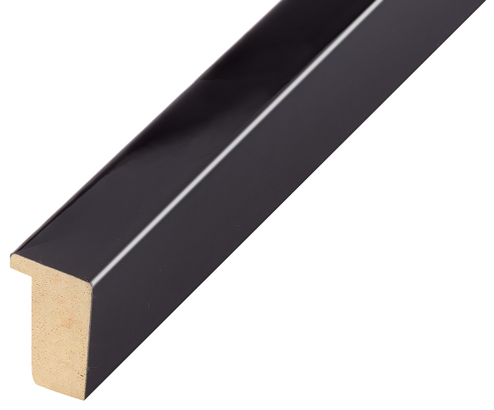 Baguette ayous, larg.20mm haut.32 - brillant noir - 613NERO