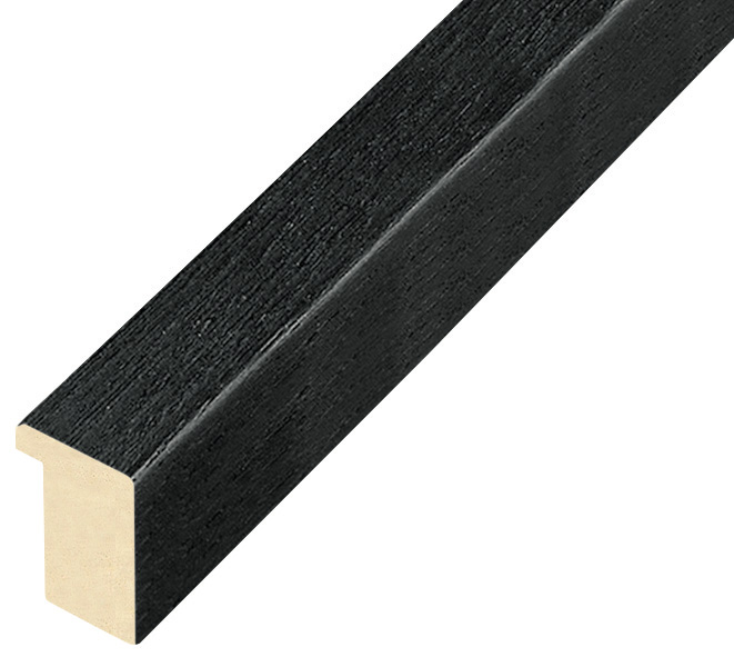 Baguette ayous, larg.20mm haut.25 - noir, pores ouverts - 627NERO