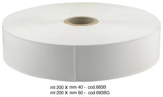 Papier gommé blanc en rouleau de 60 mm x 200 m