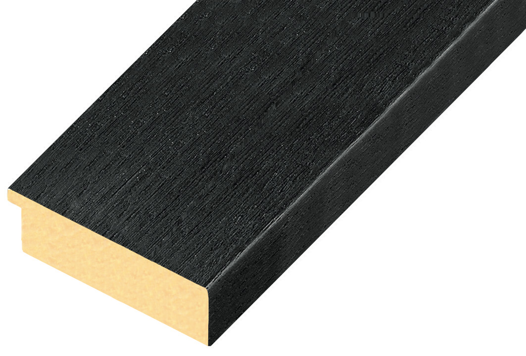 Baguette ayous, larg.68mm haut.20 - noire pore ouvert - 71NERO