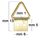 Attaches triangle acier laitonné n.00 - Par 1000