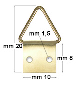 Attaches triangle acier laitonné n.1 - Par 100