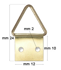 Attaches triangle acier laitonné n.2 - Par 1000