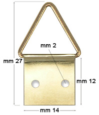 Attaches triangle acier laitonné n.3 - Par 500