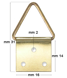Attaches triangle acier laitonné n.4 - Par 100