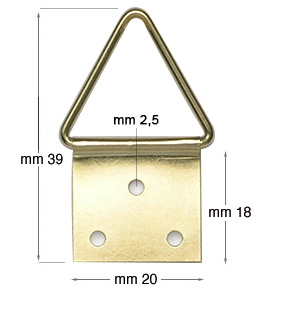 Attaches triangle acier laitonné n.5 - Par 500