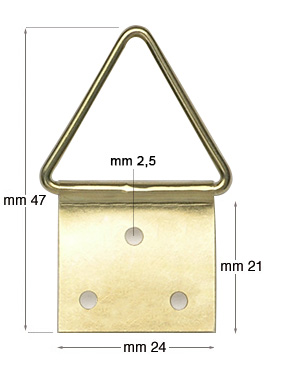 Attaches triangle acier laitonné n.6 - Par 250