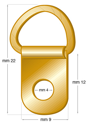 Attaches articulées arrondies laitonnées - Par 1000