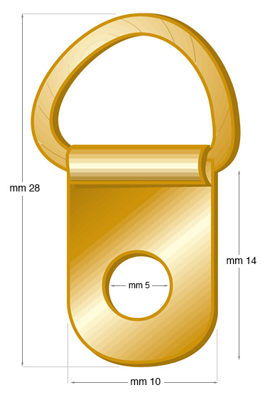 Attaches articulées arrondies fer laitonné n°2- Par 100