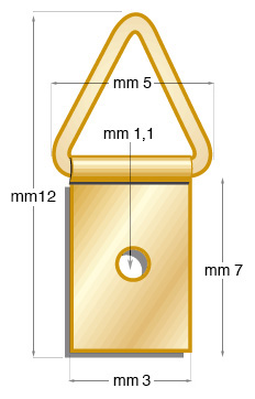 Attaches acier laitonné à un trou - Par 1000