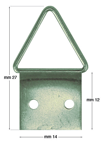 Attaches triangle acier nickelé n.3 - Par 500