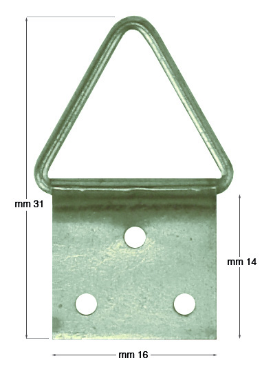 Attaches triangle acier nickelé n.4 - Par 100