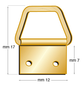 Attaches trapézoïdales laitonnées n.2 - Par 1000