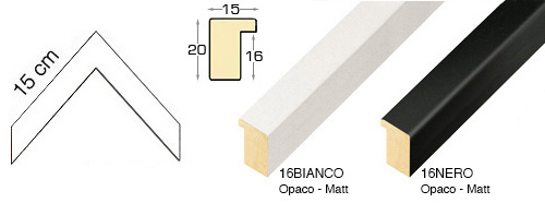 Série complète d'èchantillons à angle de la baguette 16 (2 pièces)