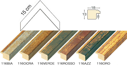 Série complète d'èchantillons à angle de la baguette 116 (6 pièces)