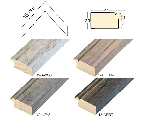 Série complète d'èchantillons à angle de la baguette 124 (4 pièces)