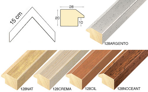 Série complète d'èchantillons à angle de la baguette 128 (4 pièces)