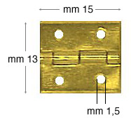 Charnières fer laitonné 13x15 mm - Par 1000 pcs