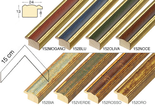 Série complète d'èchantillons à angle de la baguette 152 (8 pièces)