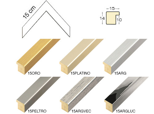 Série complète d'èchantillons à angle de la baguette 15 (4 pièces)