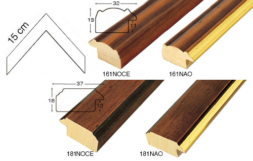 Série complète d'èchantillons à angle de la baguette 161 (2 pièces)