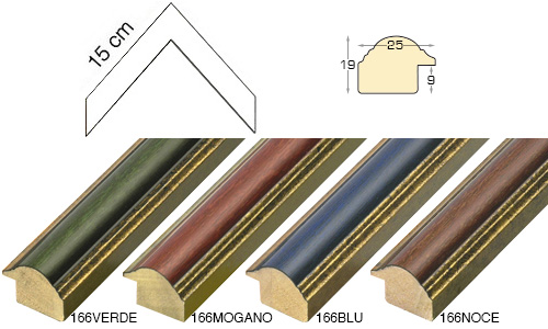 Série complète d'èchantillons à angle de la baguette 166 (4 pièces)