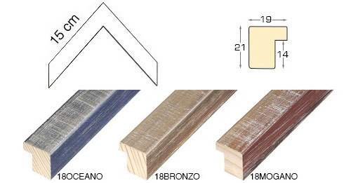 Série complète d'èchantillons à angle de la baguette 18 (3 pièces)