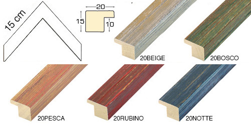 Série complète d'èchantillons à angle de la baguette 20 (6 pièces)