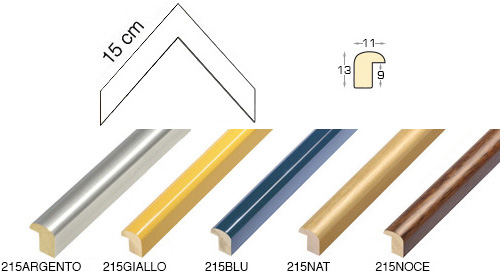 Série complète d'èchantillons à angle de la baguette 215 (5 pièces)