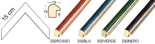 Série complète d'èchantillons à angle de la baguette 232 (4 pièces)