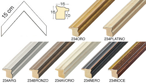 Série complète d'èchantillons à angle de la baguette 234 (7 pièces)