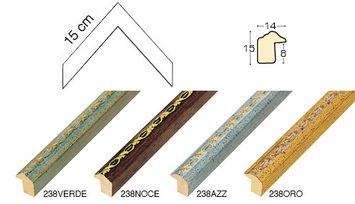 Série complète d'èchantillons à angle de la baguette 238 (4 pièces)