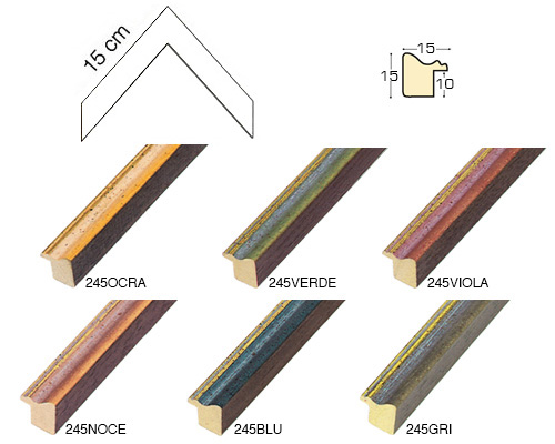 Série complète d'èchantillons à angle de la baguette 245 (6 pièces)