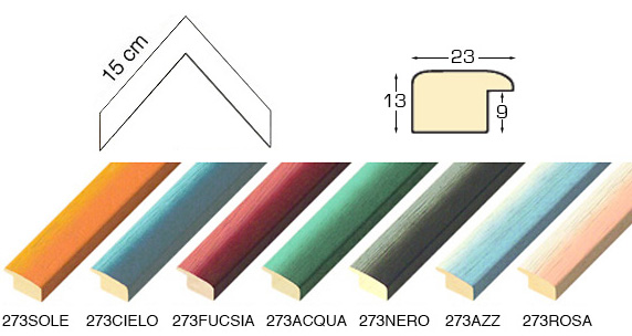 Série complète d'èchantillons à angle de la baguette 273 (7 pièces)