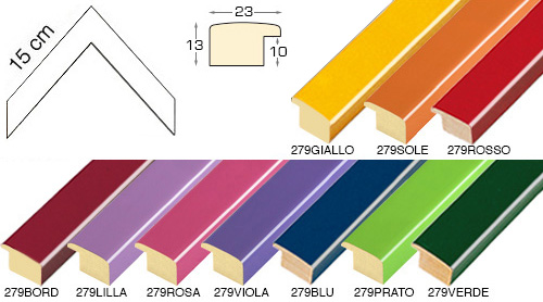 Série complète d'èchantillons à angle de la baguette 279 (10 pièces)