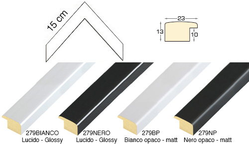 Série complète d'èchantillons à angle de la baguette 279 (4 pièces)