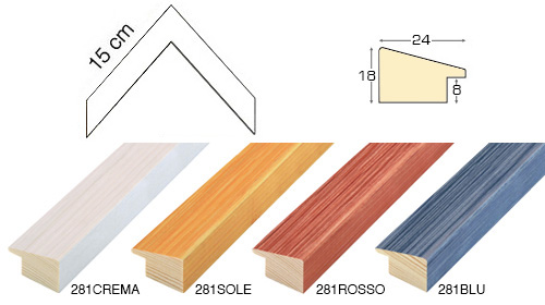 Série complète d'èchantillons à angle de la baguette 281 (4 pièces)