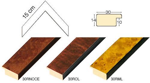 Série complète d'èchantillons à angle de la baguette 30 (3 pièces)