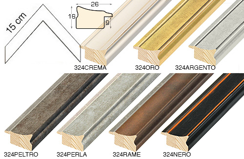 Série complète d'èchantillons à angle de la baguette 324 (7 pièces)