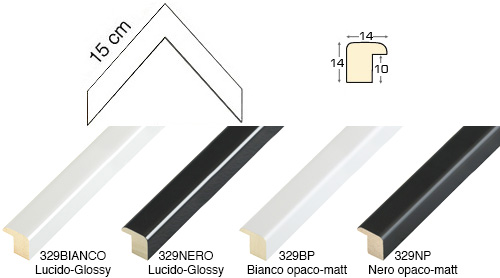 Série complète d'èchantillons à angle de la baguette 329 (4 pièces)