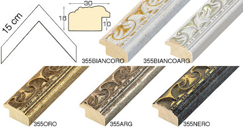 Série complète d'èchantillons à angle de la baguette 355 (4 pièces)