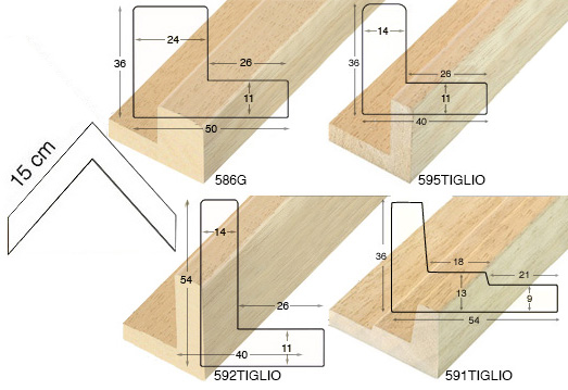 Série complète d'èchantillons à angle de la baguette 35 (2 pièces)