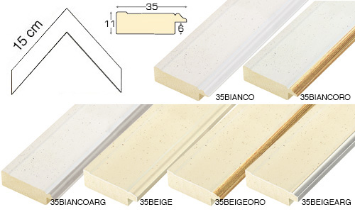 Série complète d'èchantillons à angle de la baguette 35 (6 pièces)