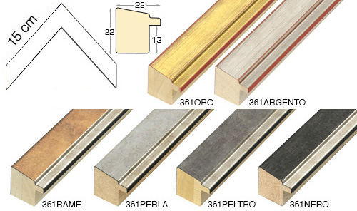 Série complète d'èchantillons à angle de la baguette 361 (6 pièces)