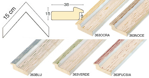 Série complète d'èchantillons à angle de la baguette 363 (5 pièces)