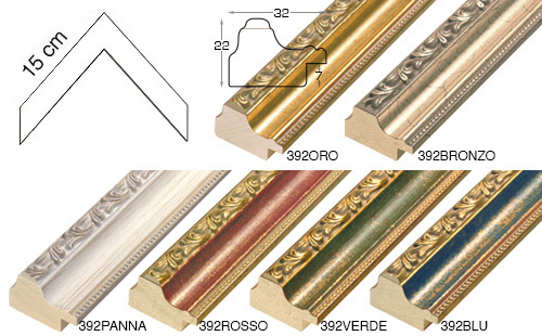 Série complète d'èchantillons à angle de la baguette 392 (6 pièces)