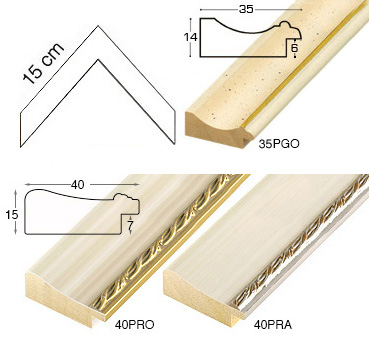 Série complète d'èchantillons à angle de la baguette 40 (2 pièces)