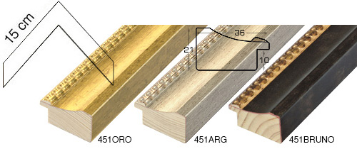 Série complète d'èchantillons à angle de la baguette 451 (3 pièces)